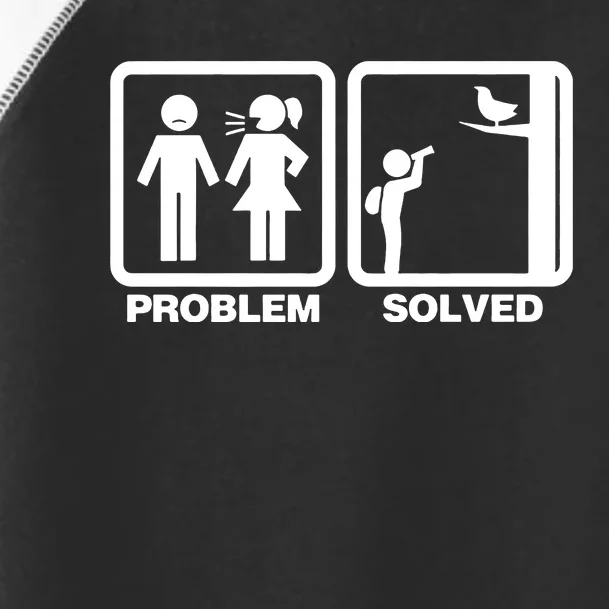 Problem Solved Birdwatching Birding Toddler Fine Jersey T-Shirt