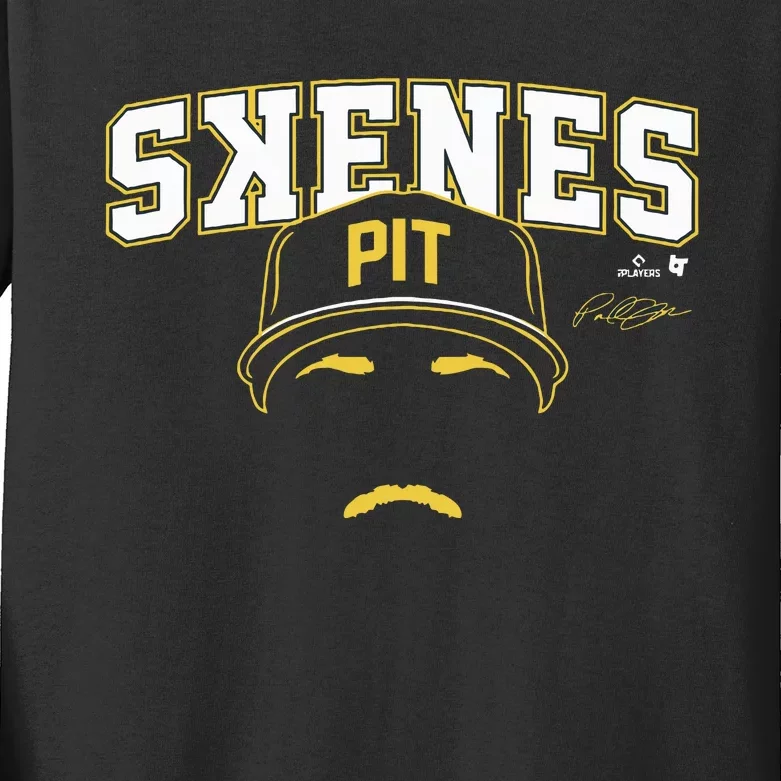 Paul Skenes Backwards K Pittsburgh Baseball Kids Long Sleeve Shirt