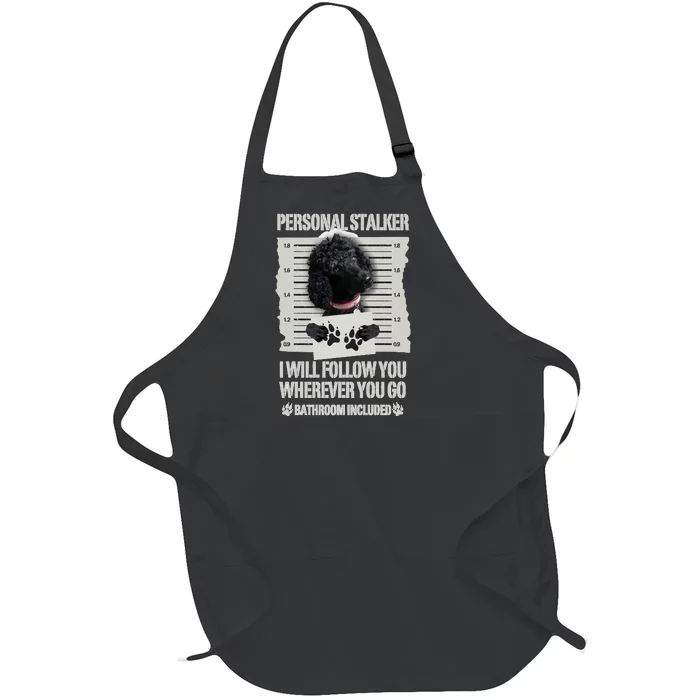 Personal Stalker Black Standard Poodle Sweatshirt Full-Length Apron With Pocket