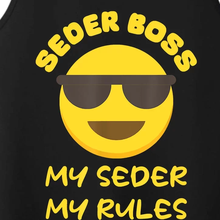 Passover Seder Boss My Rules Jewish Funny PESACH Matzah Performance Tank