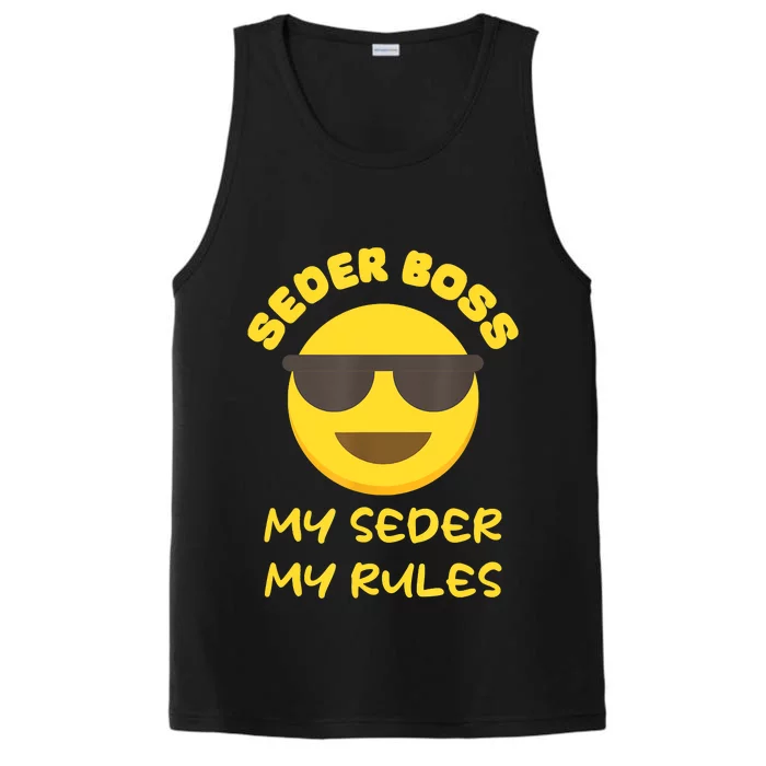 Passover Seder Boss My Rules Jewish Funny PESACH Matzah Performance Tank