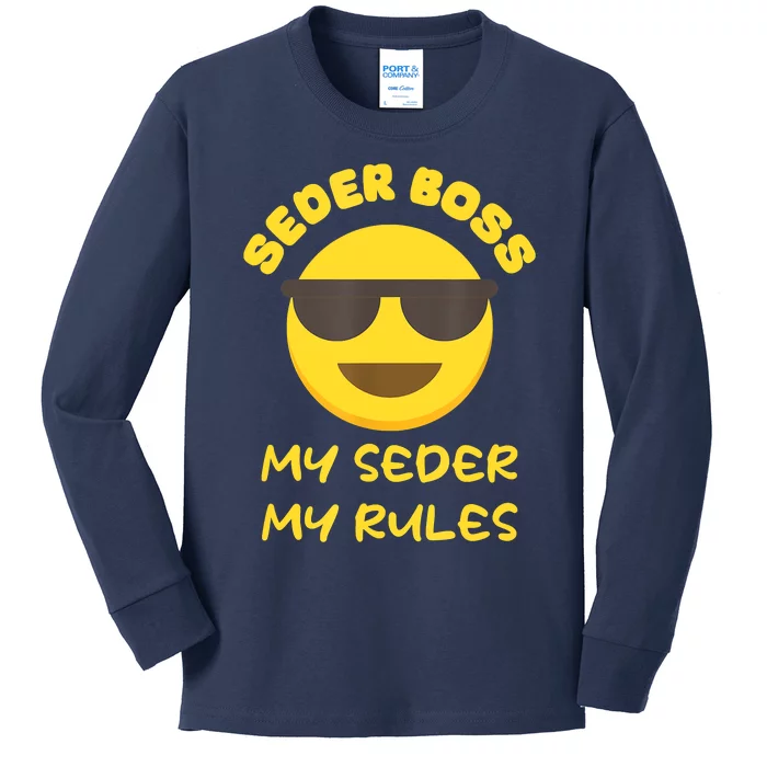 Passover Seder Boss My Rules Jewish Funny PESACH Matzah Kids Long Sleeve Shirt