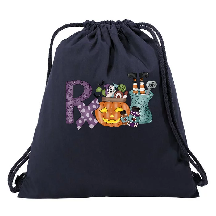 Pharmacy Squad Boo Crew Pharmacist Pharmacy Tech Halloween Gift Drawstring Bag