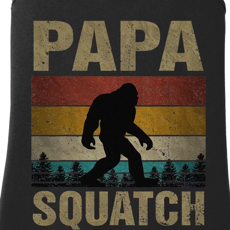 Papa Squatch Bigfoot Papa Sasquatch Yeti Family Ladies Essential Tank