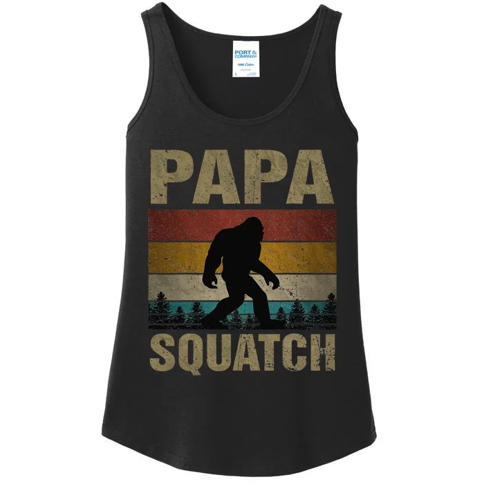 Papa Squatch Bigfoot Papa Sasquatch Yeti Family Ladies Essential Tank