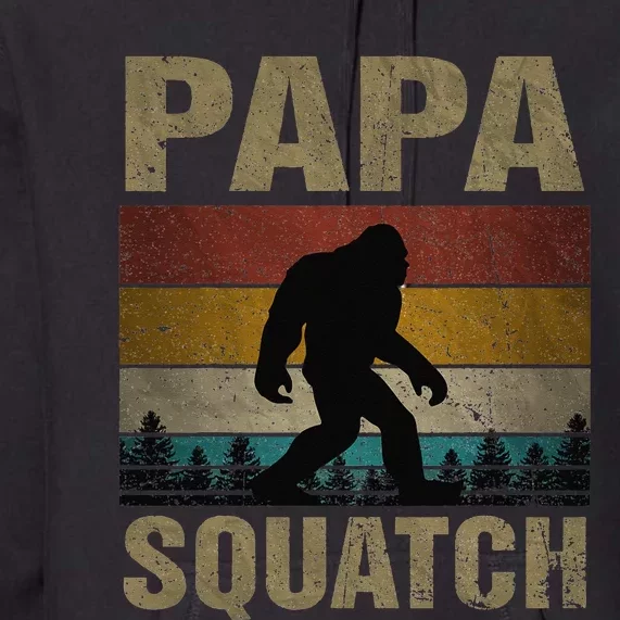 Papa Squatch Bigfoot Papa Sasquatch Yeti Family Premium Hoodie