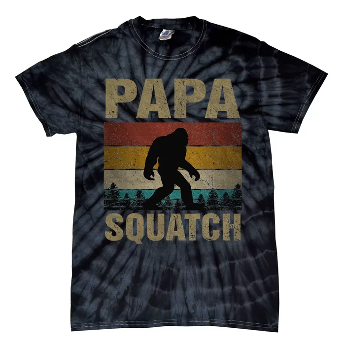 Papa Squatch Bigfoot Papa Sasquatch Yeti Family Tie-Dye T-Shirt