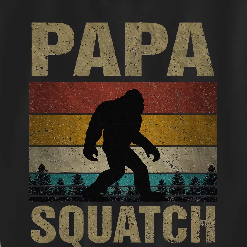 Papa Squatch Bigfoot Papa Sasquatch Yeti Family Kids Sweatshirt