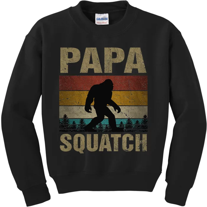 Papa Squatch Bigfoot Papa Sasquatch Yeti Family Kids Sweatshirt