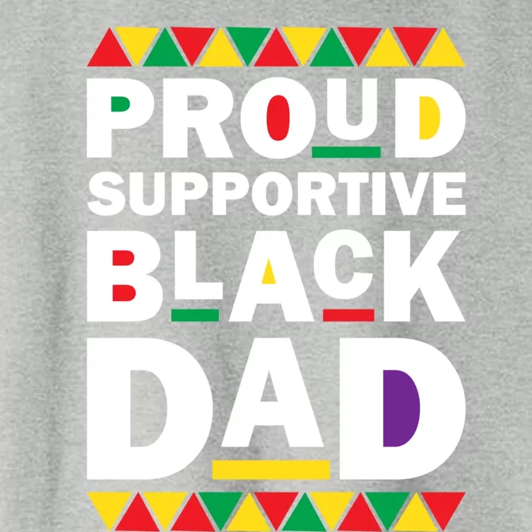 Proud Supportive Black Dad Pride Juneteenth Father's Day Cute Gift Women's Crop Top Tee