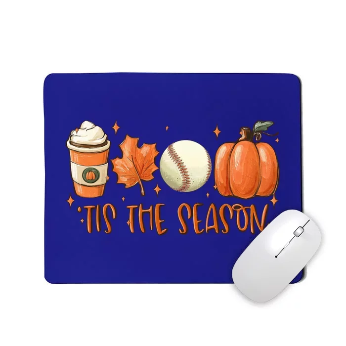 Pumpkin Spice Baseball Tis The Season Fall Thanksgiving Gift Mousepad