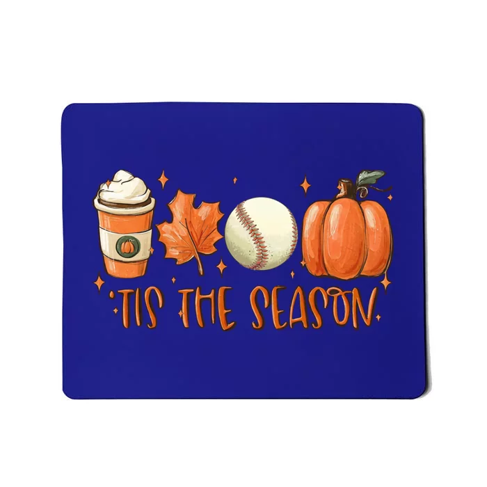 Pumpkin Spice Baseball Tis The Season Fall Thanksgiving Gift Mousepad