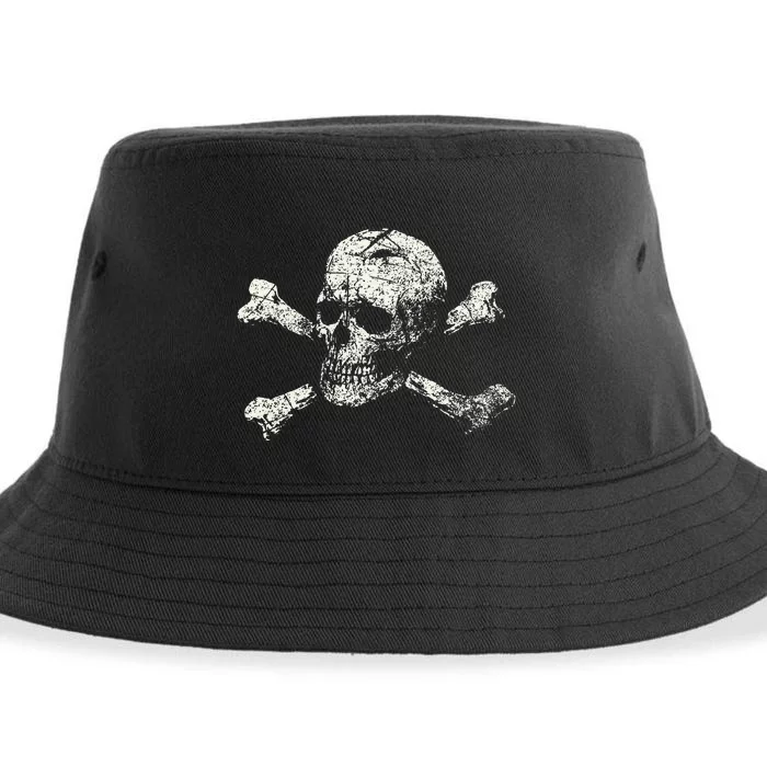 Pirate Skull Banner - Jolly Roger Symbol Sustainable Bucket Hat