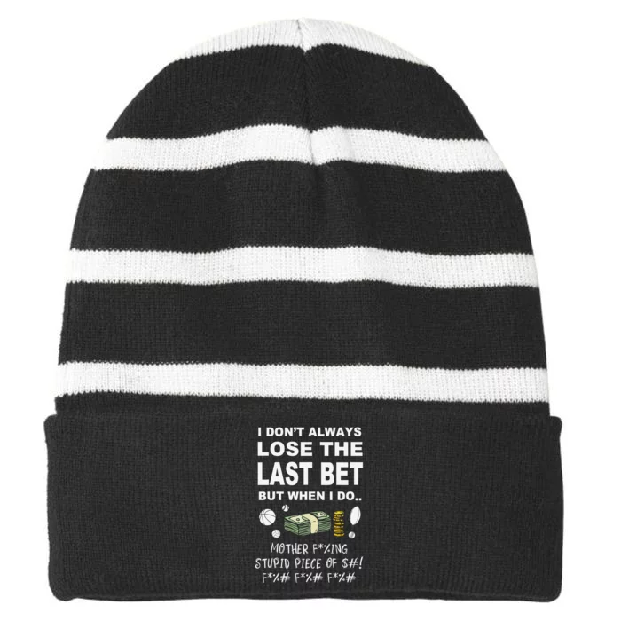 Parlay Sports Betting Striped Beanie with Solid Band