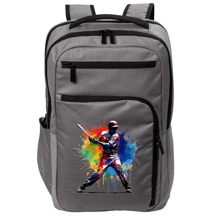 Paint Splash Baseball Player Gift For Fan Impact Tech Backpack