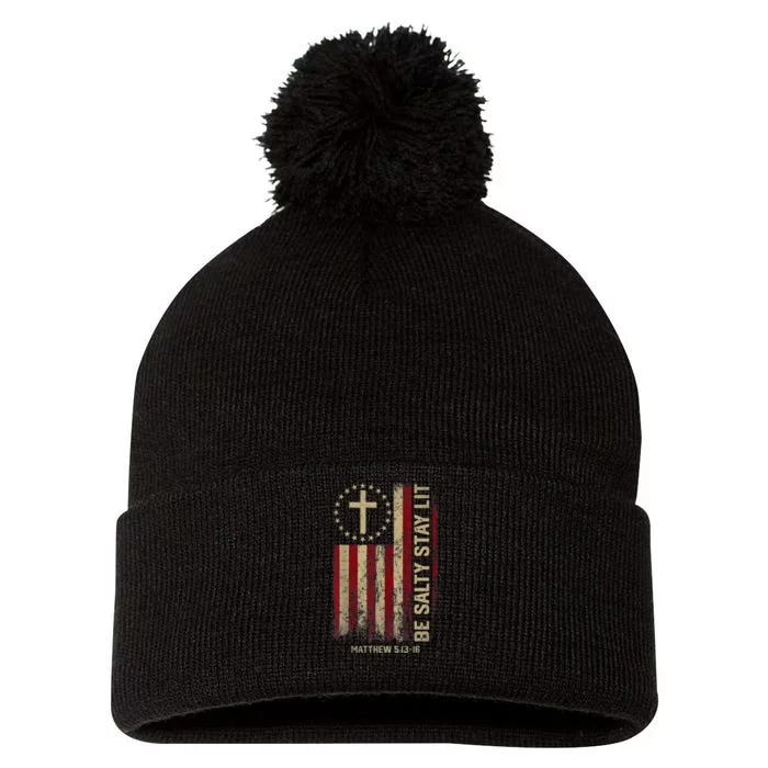 Pray Servant Be Salty And Stay Lit Regilion Pom Pom 12in Knit Beanie