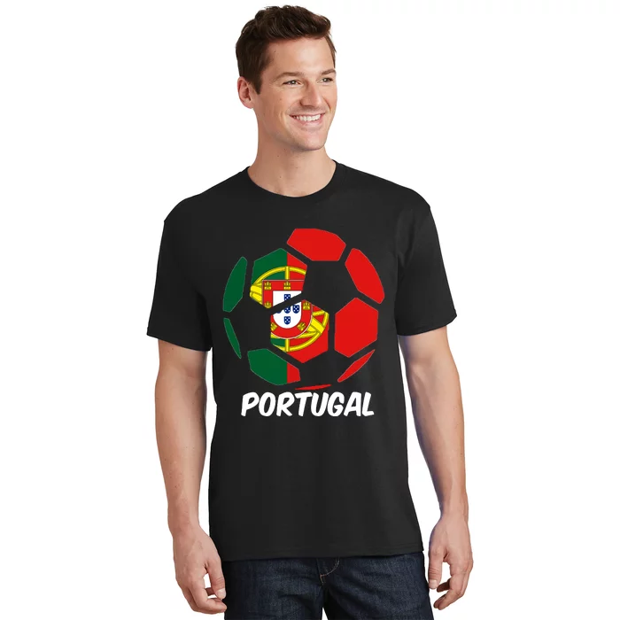 Portugal Soccer Ball Flag Futbol Portuguese Pride T-Shirt