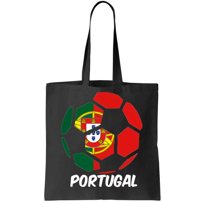 Portugal Soccer Ball Flag Futbol Portuguese Pride Tote Bag