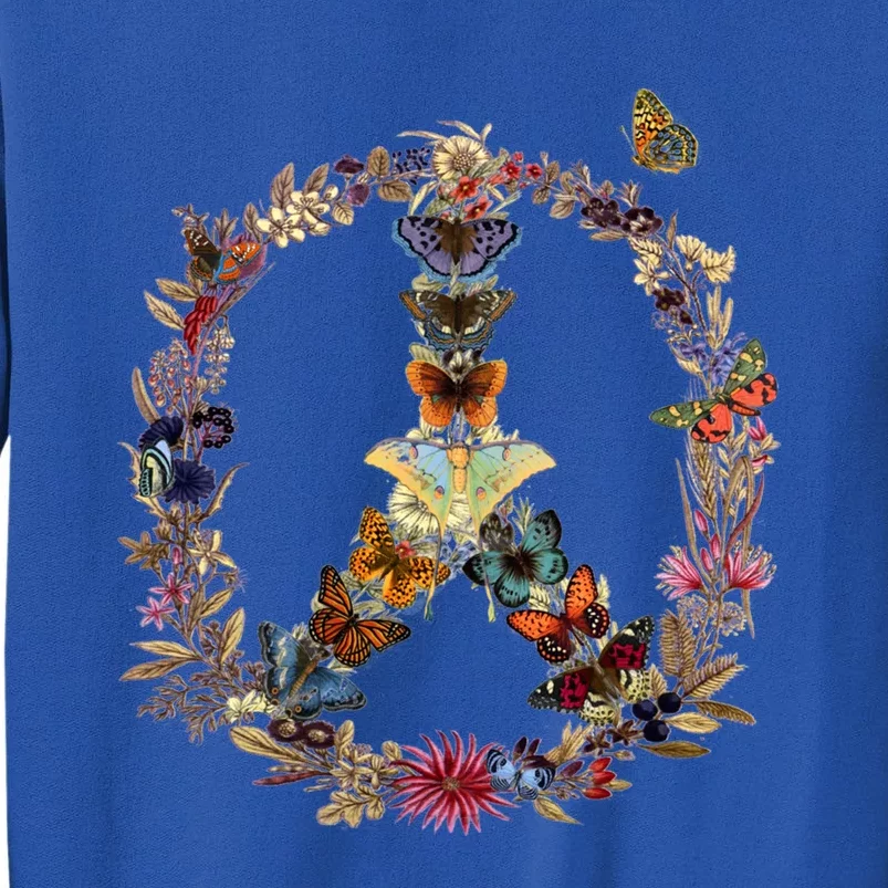 Peace Sign Butterflies Flowers 60's 70s Retro Gift Hippie Cool Gift Sweatshirt