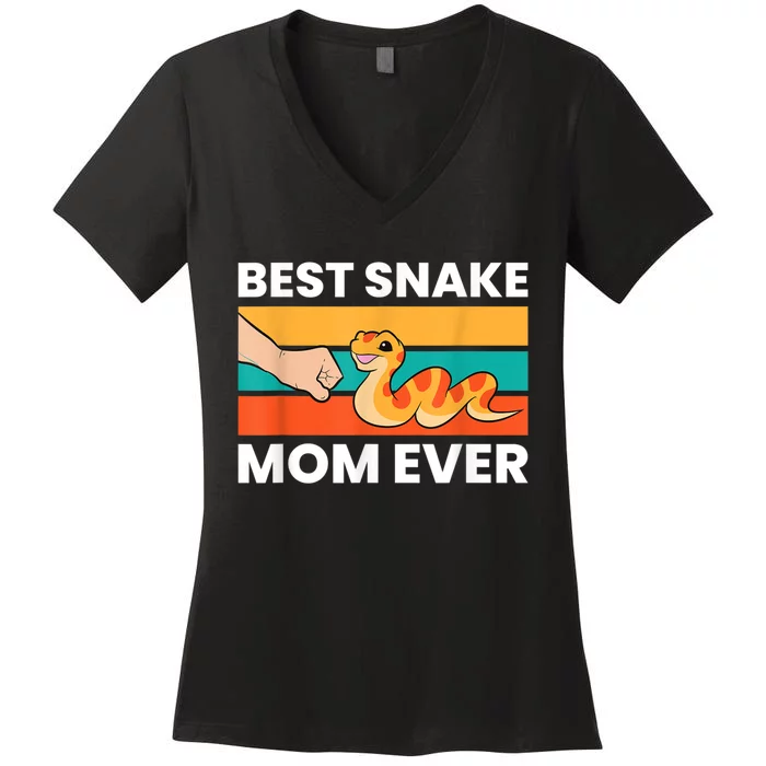 Pet Snake Best Snake Mom Ever Women's V-Neck T-Shirt