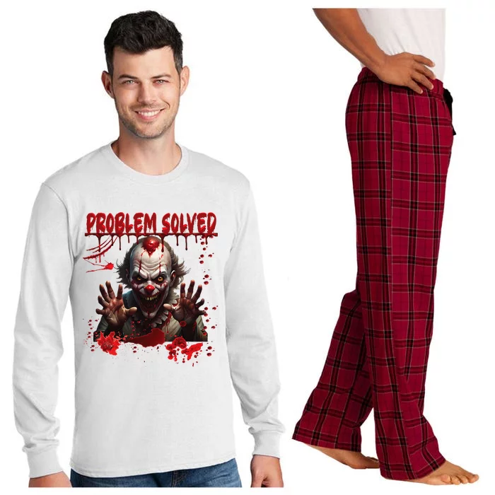 Problem Solved Bloody Hands Costume Clown Halloween Long Sleeve Pajama Set