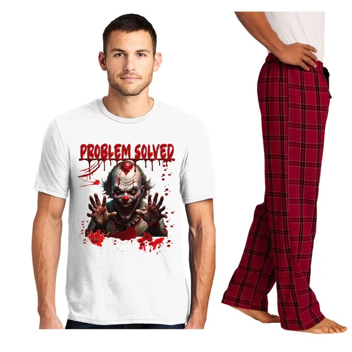 Problem Solved Bloody Hands Costume Clown Halloween Pajama Set