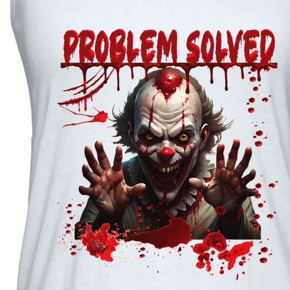 Problem Solved Bloody Hands Costume Clown Halloween Ladies Essential Flowy Tank