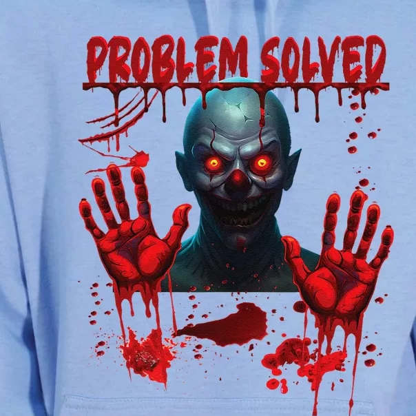 Problem Solved Bloody Hands Costume Clown Halloween Unisex Surf Hoodie