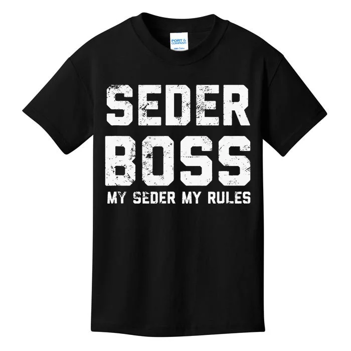 Passover Seder Boss My Rules Jewish Funny PESACH Matzah Kids T-Shirt