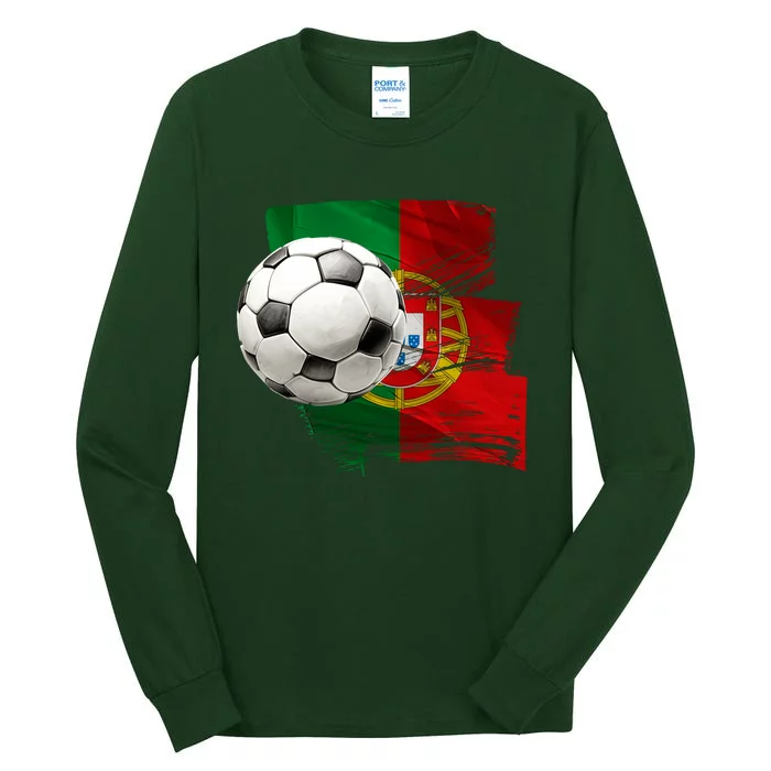 Portugal Soccer Ball Tall Long Sleeve T-Shirt