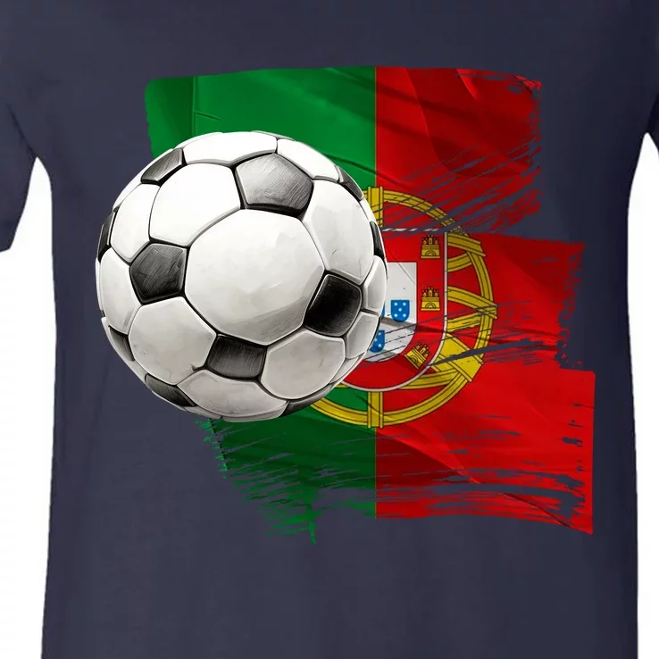 Portugal Soccer Ball V-Neck T-Shirt