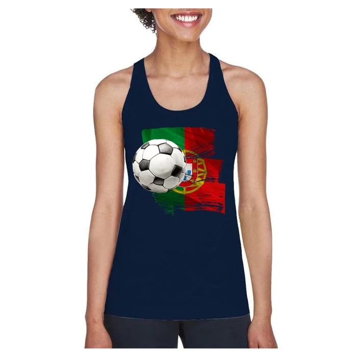 Portugal Soccer Ball Women's Racerback Tank