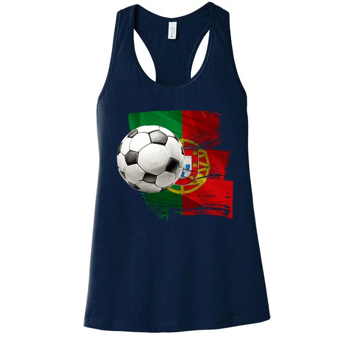 Portugal Soccer Ball Women's Racerback Tank