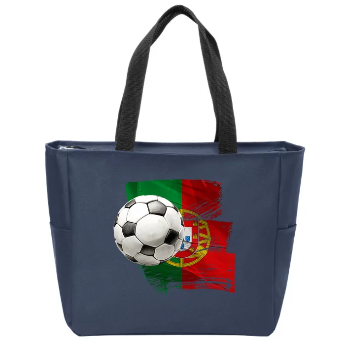 Portugal Soccer Ball Zip Tote Bag