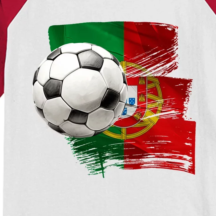 Portugal Soccer Ball Kids Colorblock Raglan Jersey