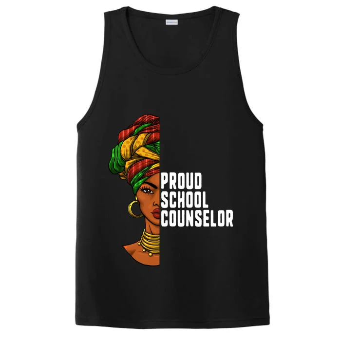 Proud School Counselor Black History Month Feminist Gift Performance Tank