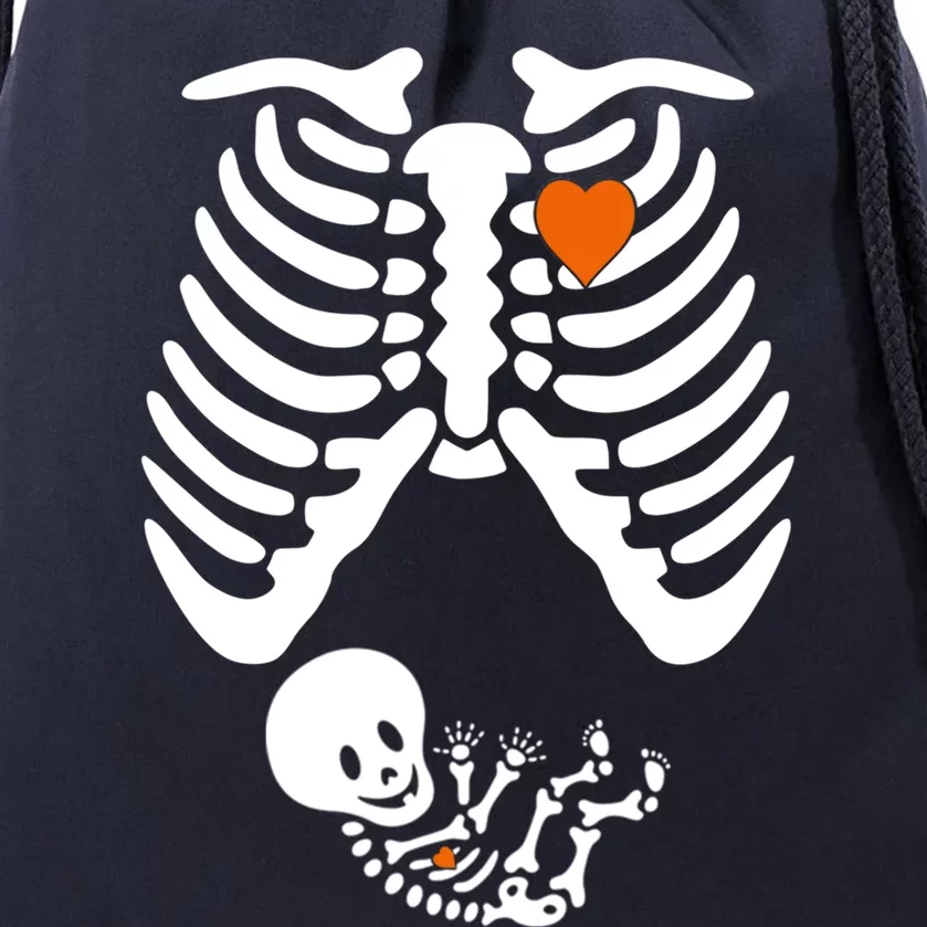 Pregnant Skeleton Costume Halloween Pregnancy Gift Drawstring Bag