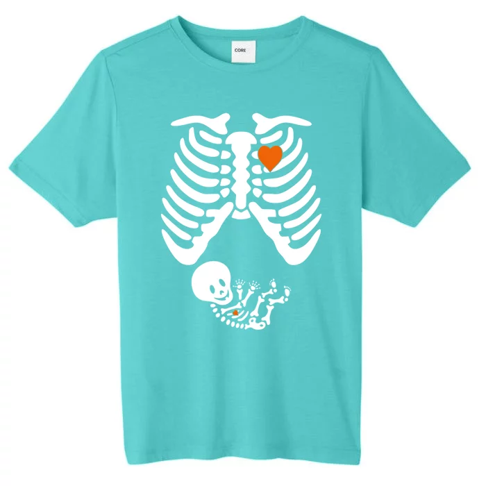 Pregnant Skeleton Costume Halloween Pregnancy Gift ChromaSoft Performance T-Shirt