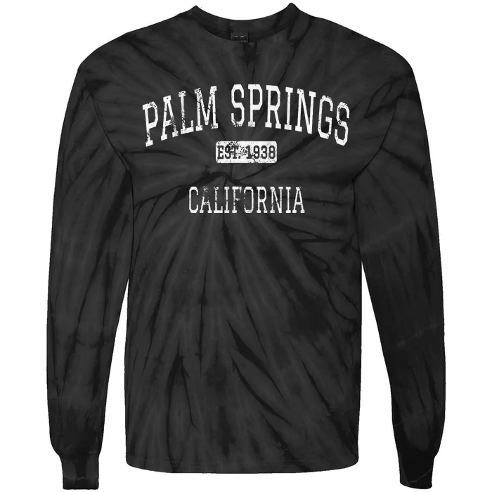 Palm Springs California Ca Vintage Tie-Dye Long Sleeve Shirt