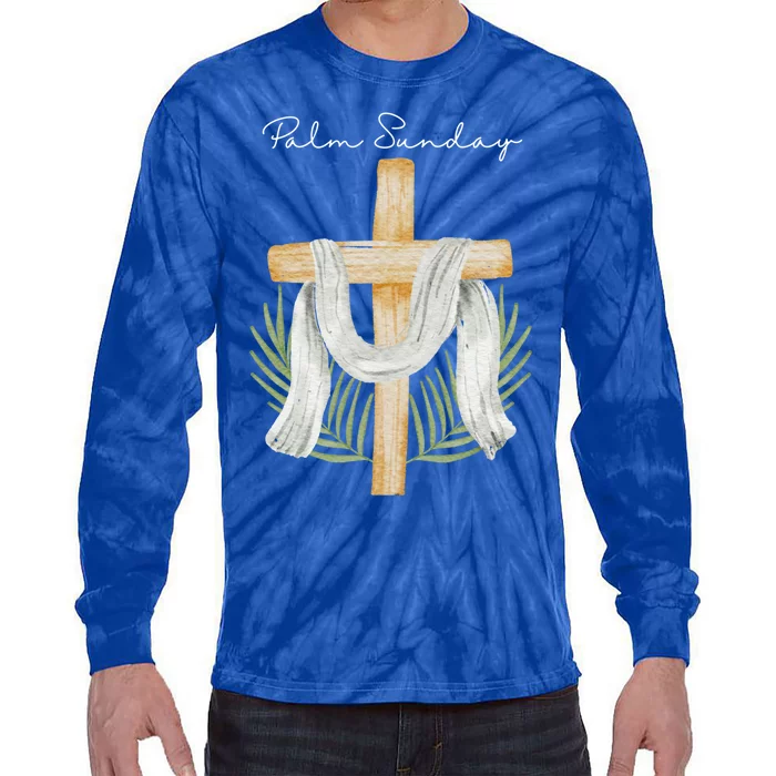 Palm Sunday Cross With Palm Leaves Gift Tie-Dye Long Sleeve Shirt