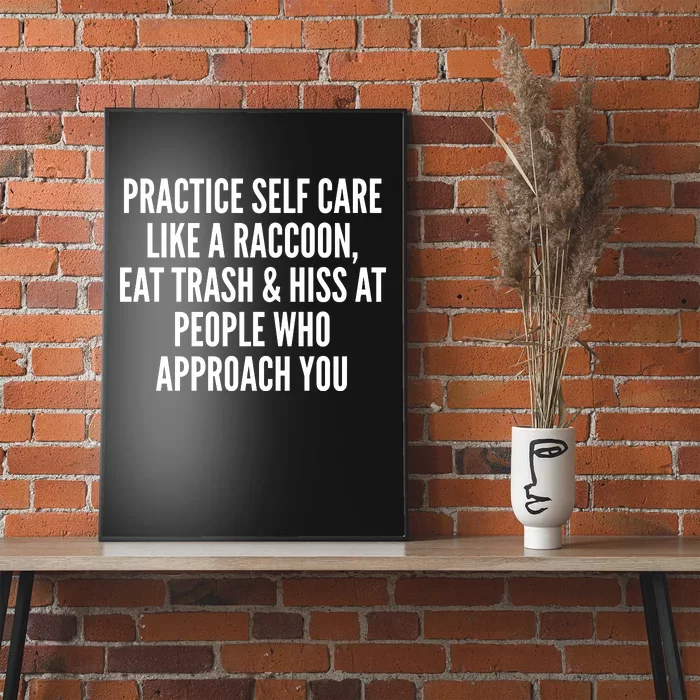 Practice Self Care Like A Raccoon Eat Trash & Hiss At People Who Approach You Poster