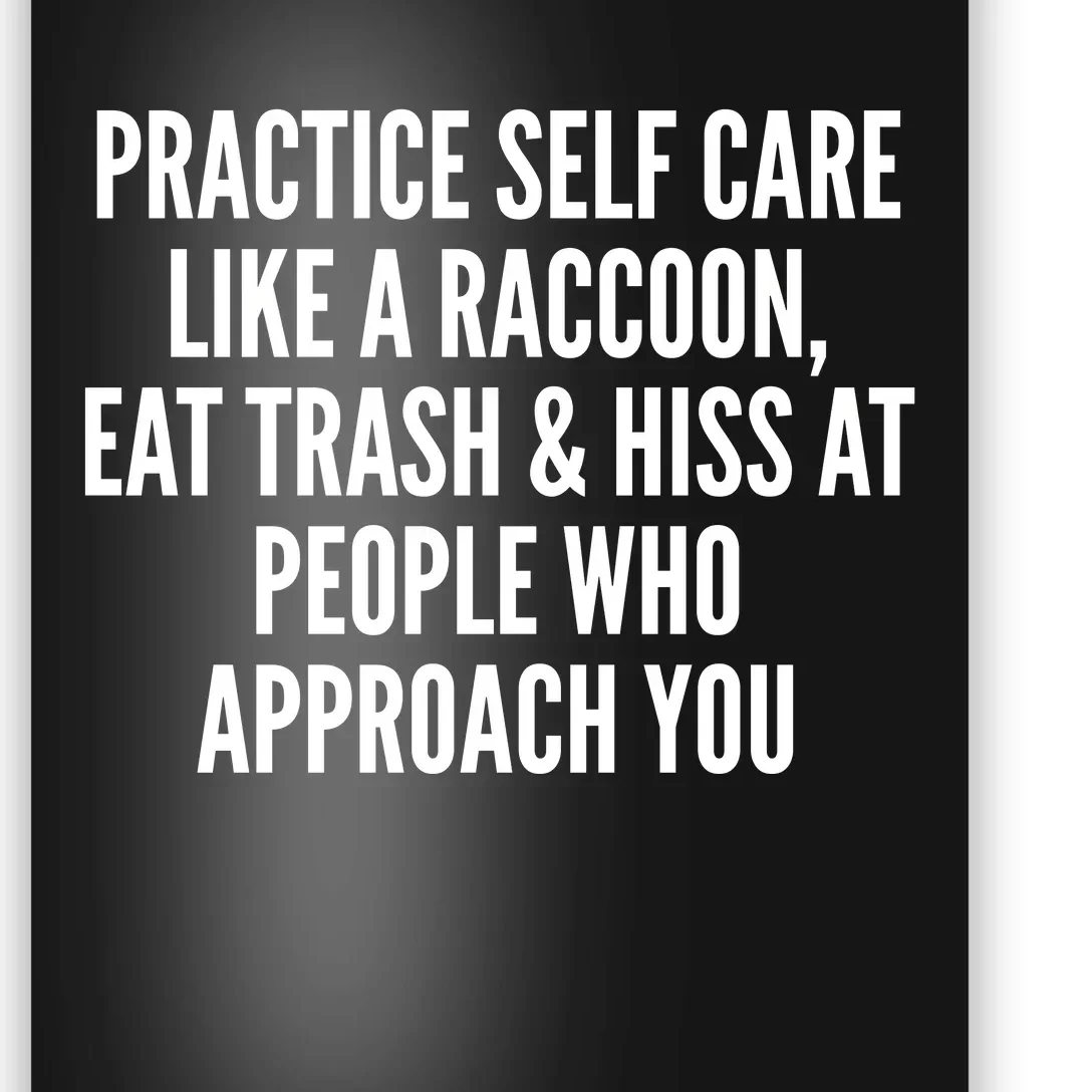 Practice Self Care Like A Raccoon Eat Trash & Hiss At People Who Approach You Poster