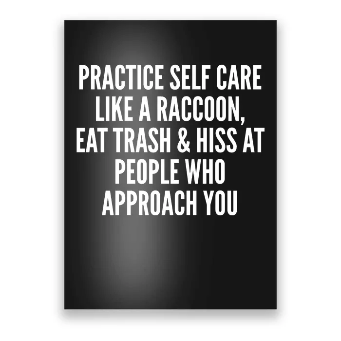 Practice Self Care Like A Raccoon Eat Trash & Hiss At People Who Approach You Poster