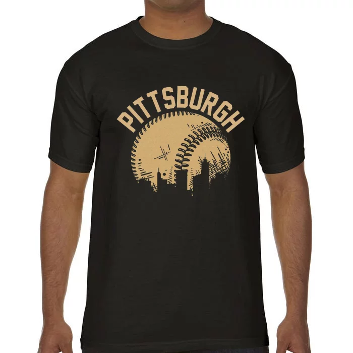 Pittsburgh Steel City Retro Skyline Bridge Pride Comfort Colors T-Shirt