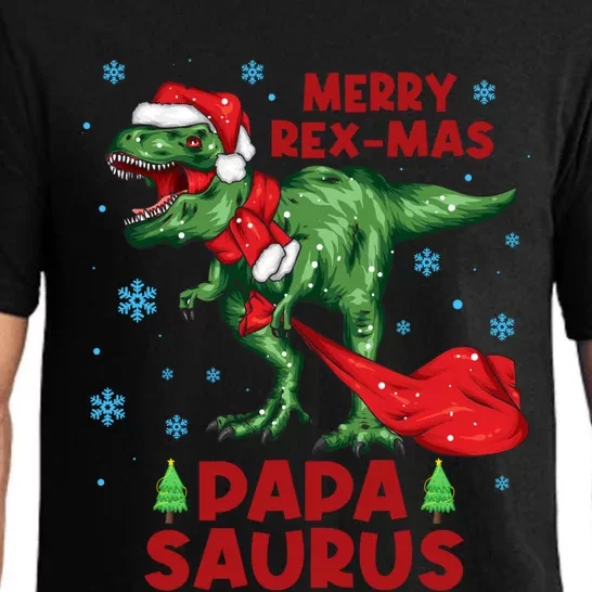 Papa Saurus Christmas Santa Dinosaur Merry Rexmas Family Cute Gift Pajama Set