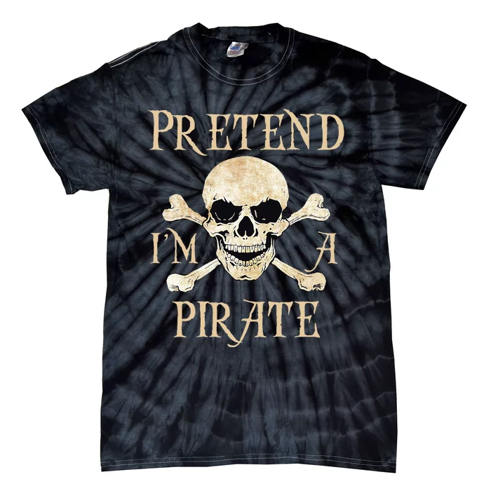 Pirate Skull Crossbones Halloween Costume Accessory Tie-Dye T-Shirt