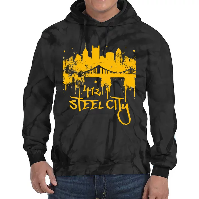 Pittsburgh Steel City Skyline Tie Dye Hoodie