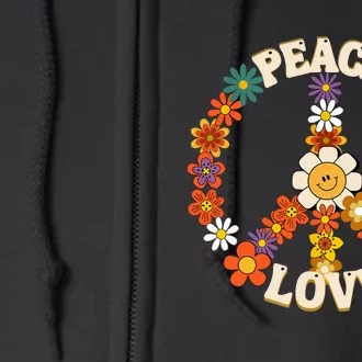 Peace Signs Coloured For 60s 70s Outfits Full Zip Hoodie