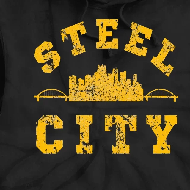 Pittsburgh Steel City Skyline Bridges 412 Home Tie Dye Hoodie