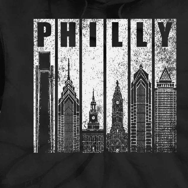 Philadelphia Skyline City Distressed Tie Dye Hoodie